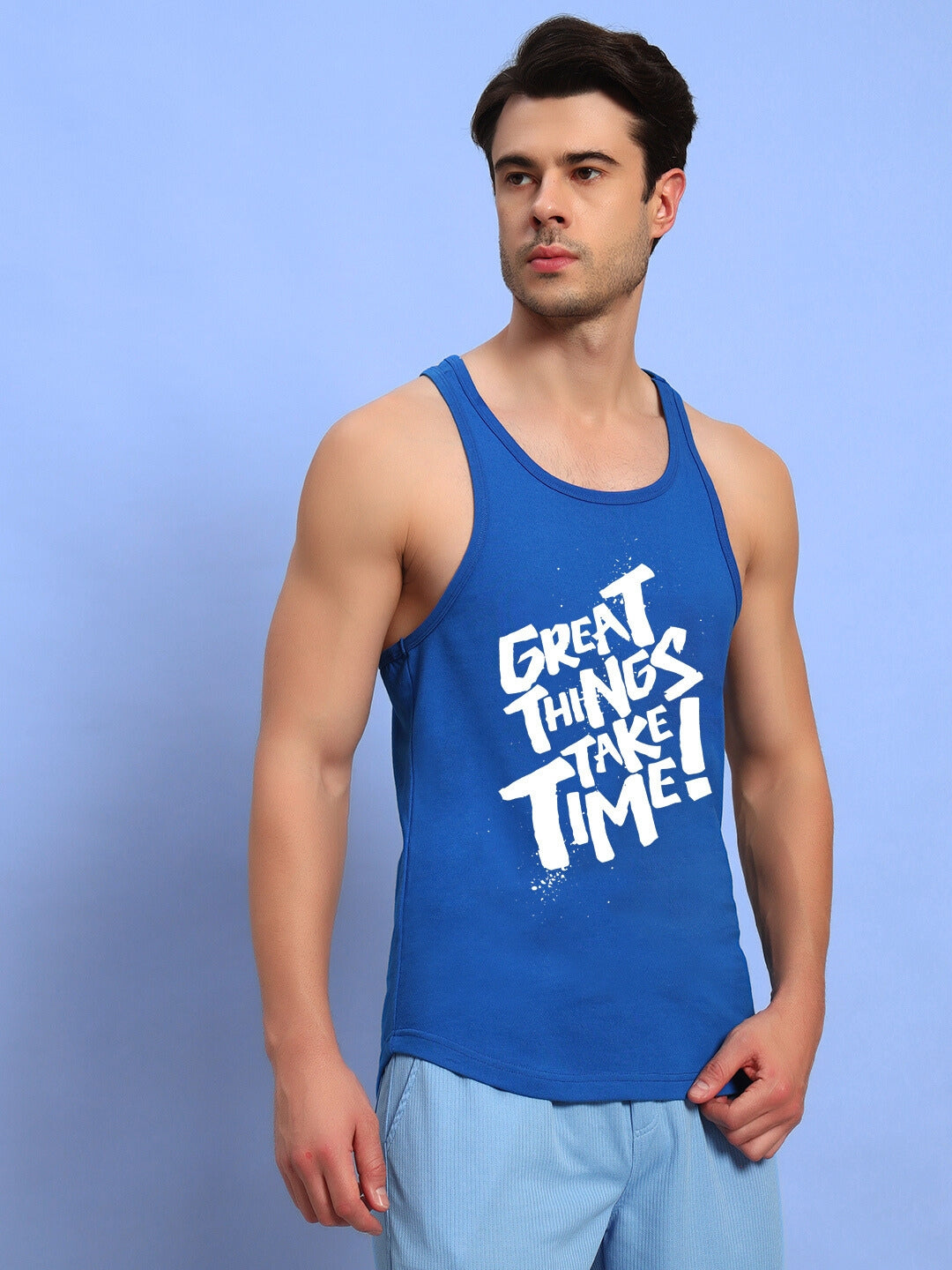 GREAT THINGS GYM T-SHIRT (ROYAL BLUE)