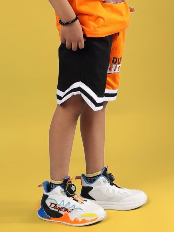 ROGUE RIDER SHORTS FOR BOYS & GIRLS (BLACK-ORANGE)