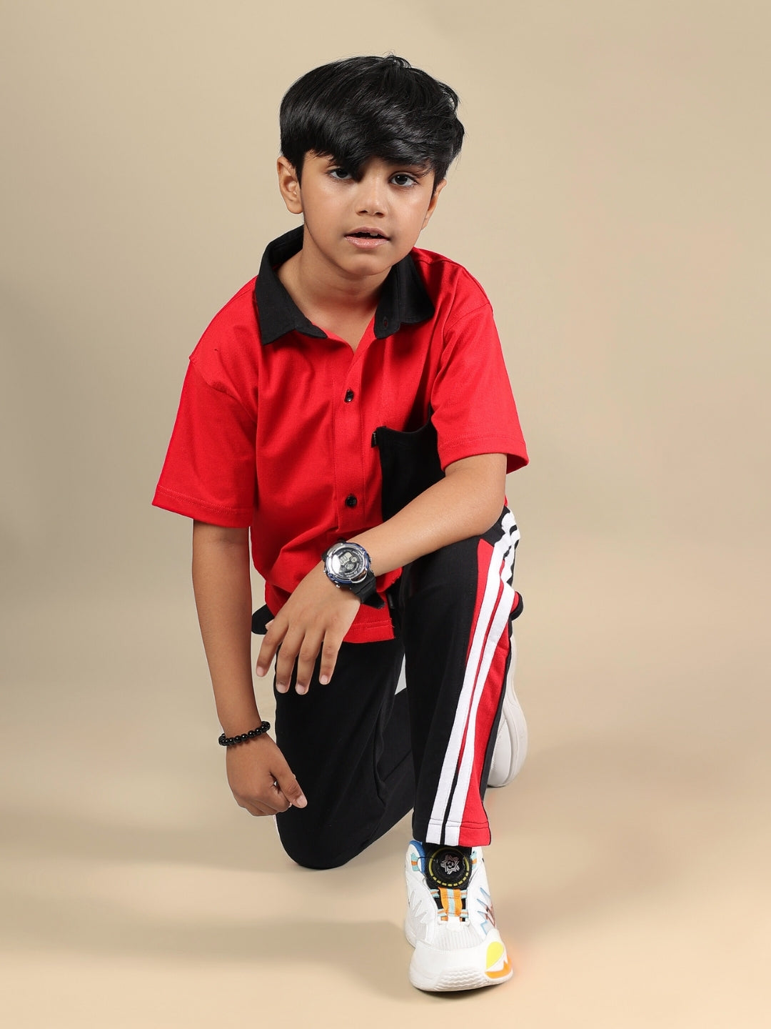 DORIC SHIRT FOR BOYS & GIRLS (RED BLACK)
