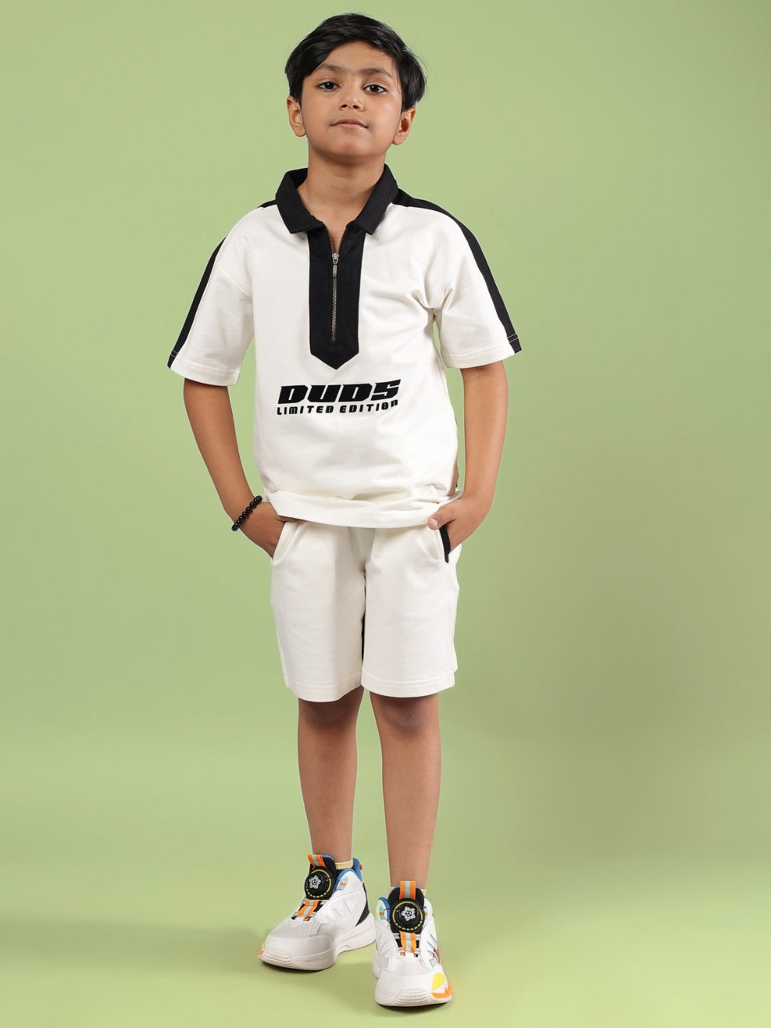 SPLINTER SUMMER CO-ORD FOR BOYS & GIRLS (OFF WHITE)
