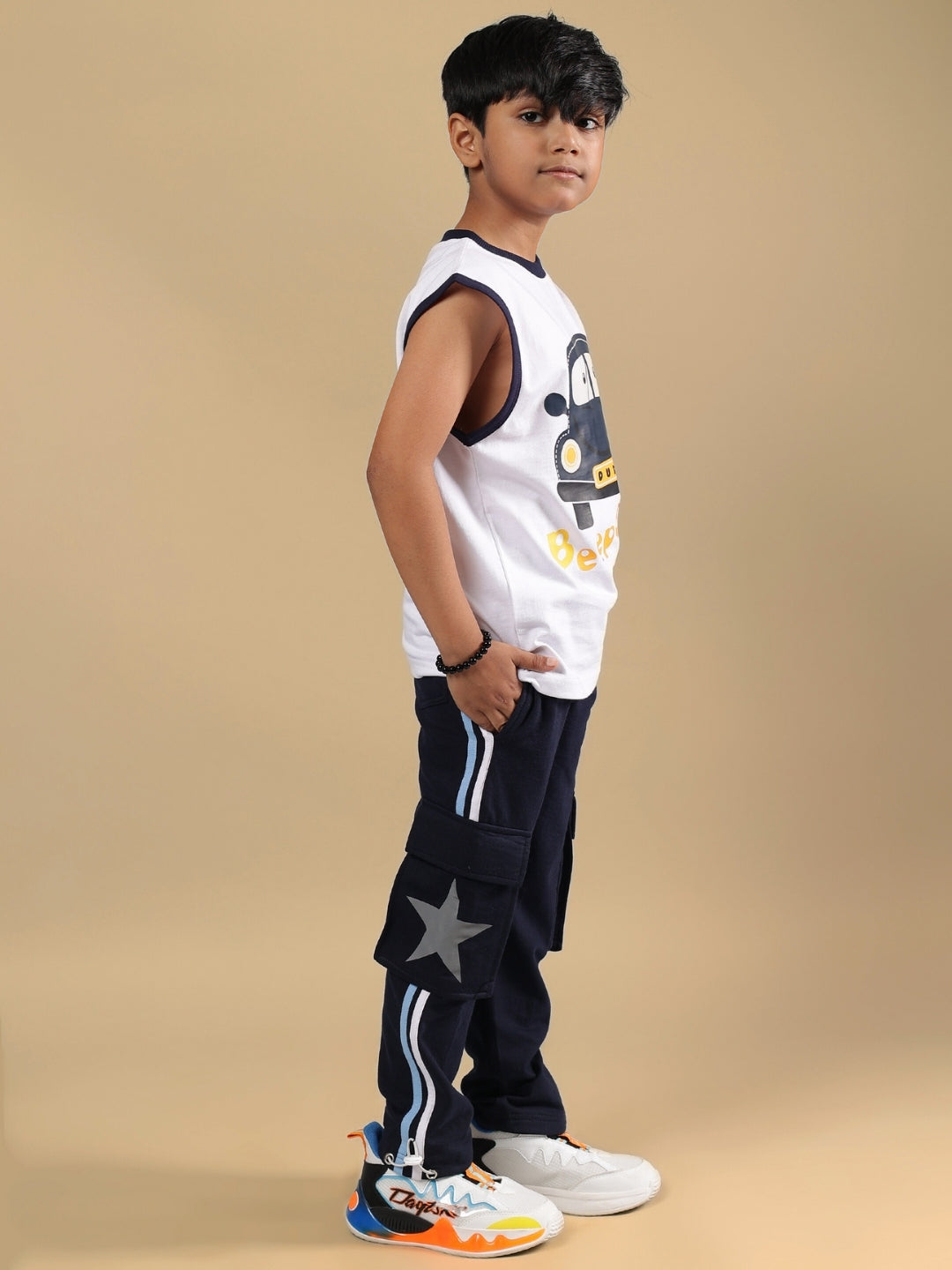 BEEP BEEP CO-ORD FOR BOYS & GIRLS (WHITE NAVY)