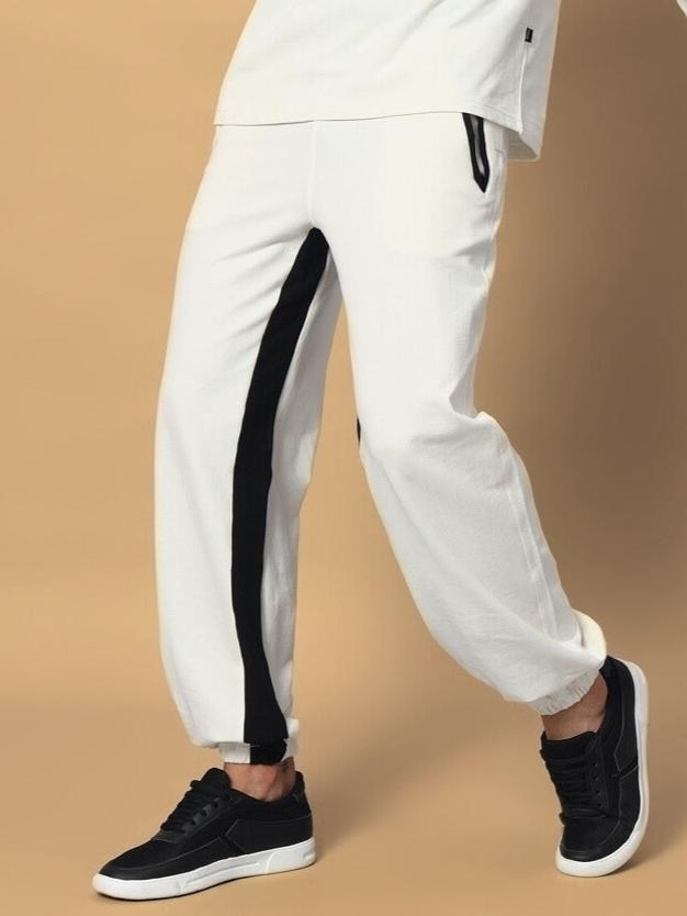 SPLINTER SIDE CONTRAST JOGGERS (OFF-WHITE BLACK)