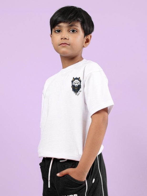 NORDIC WOLF OVERSIZED T-SHIRT FOR BOYS & GIRLS (WHITE)