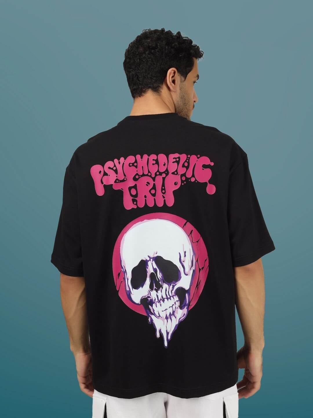 Psychedelic Trip Over-Sized T-Shirt (Black) - Wearduds