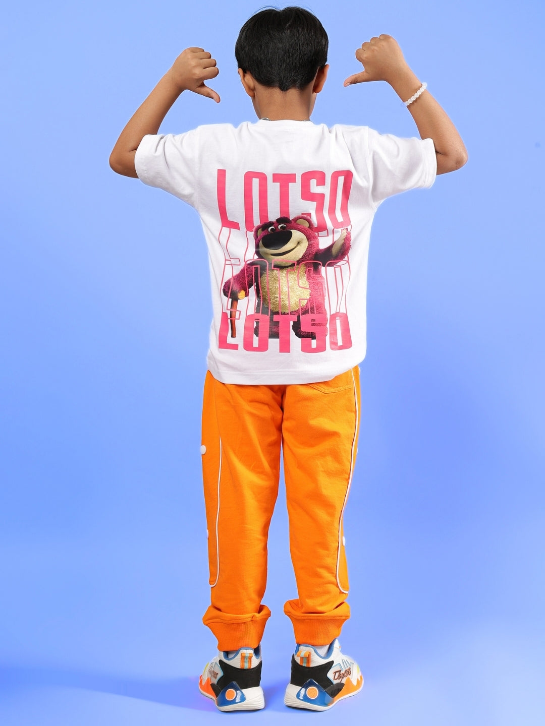 LOTSO CO-ORD FOR BOYS & GIRLS (WHITE-ORANGE)