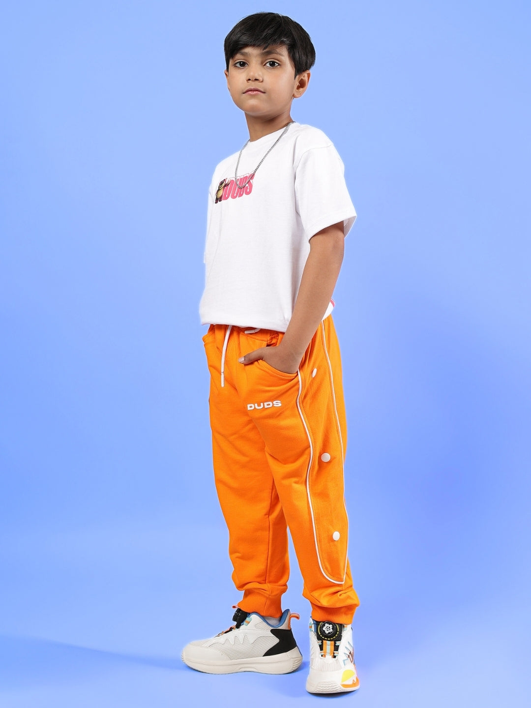 LOTSO CO-ORD FOR BOYS & GIRLS (WHITE-ORANGE)
