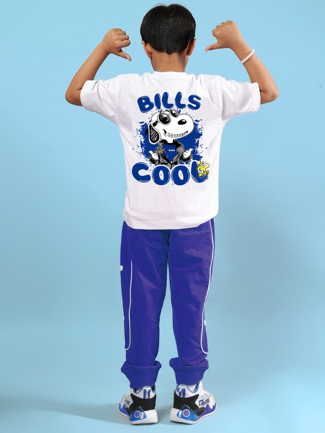 BILLS COOL CO-ORD FOR BOYS & GIRLS (WHITE-BLUE)