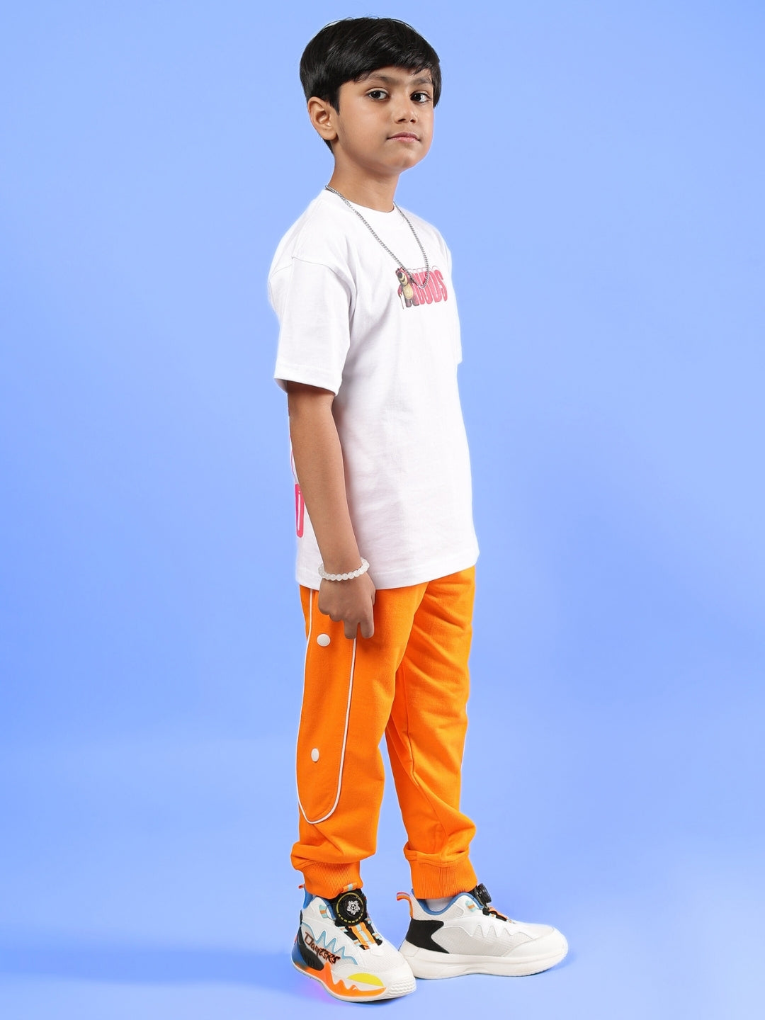 LOTSO CO-ORD FOR BOYS & GIRLS (WHITE-ORANGE)