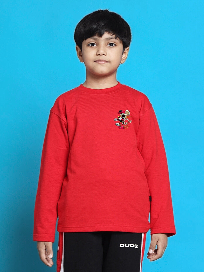 MICKEY OVERSIZED SWEATSHIRT FOR BOYS & GIRLS (RED)