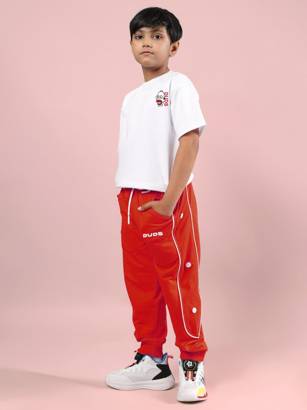 SIMPSONS CO-ORD FOR BOYS & GIRLS (WHITE-RED)