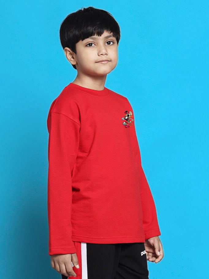 MICKEY OVERSIZED SWEATSHIRT FOR BOYS & GIRLS (RED)