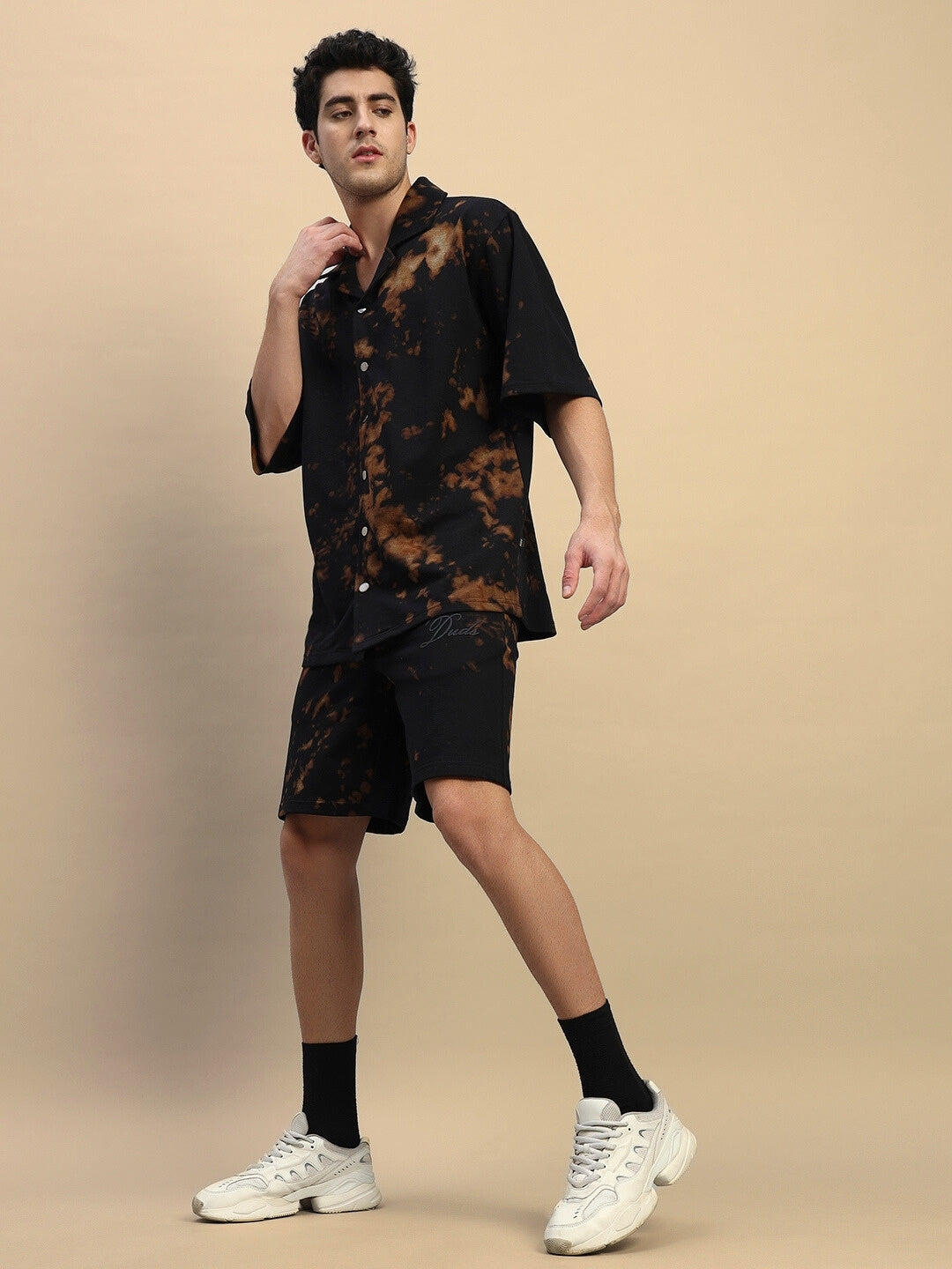 FEEL GOOD TIE-DYE CO-ORD SET (BLACK)