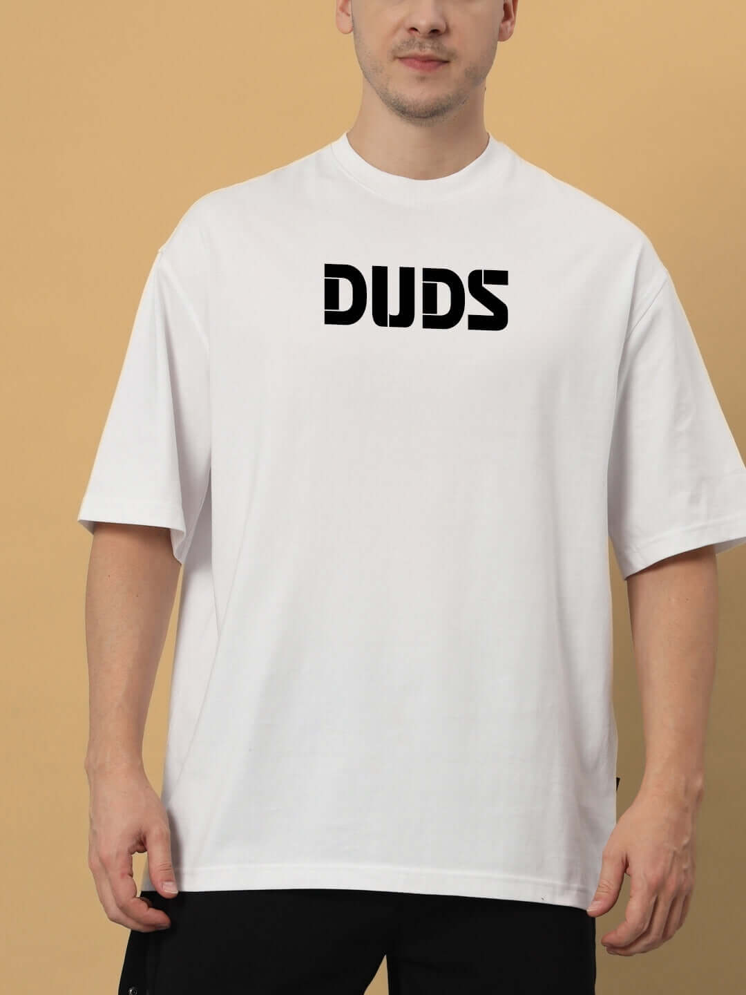 LIVING THE LIFE OVER-SIZED T-SHIRT WHITE made of premium heavy gauge cotton fabric, 200 GSM, bio-washed for comfort.