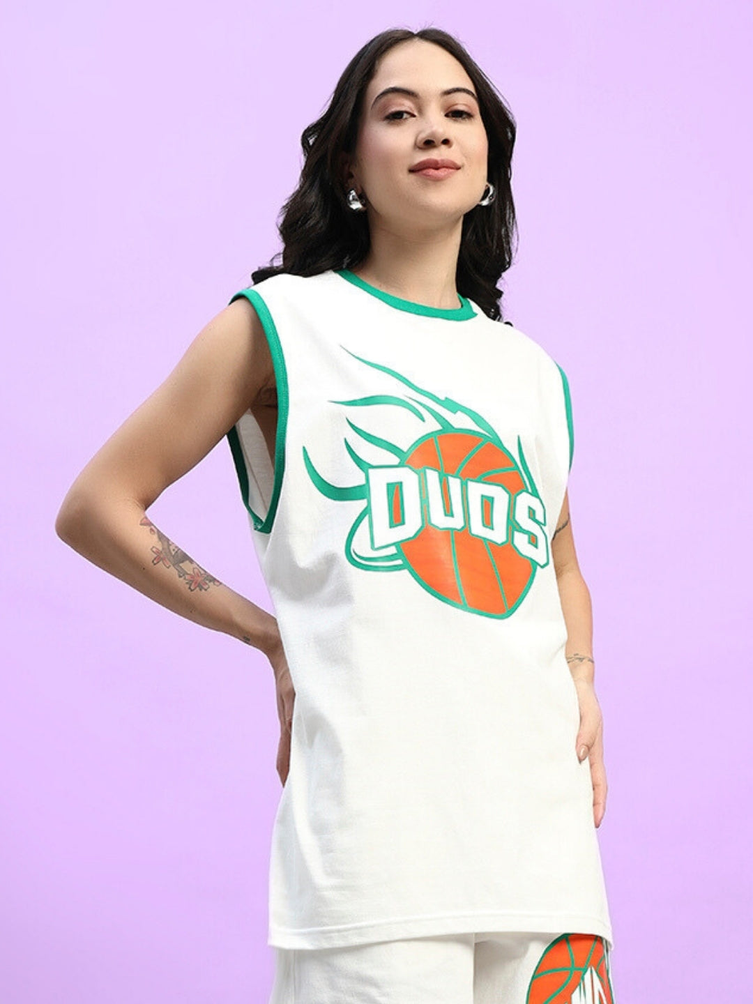 WOMEN'S DRIBBLE OVER-SIZED T-SHIRT (OFF-WHITE)