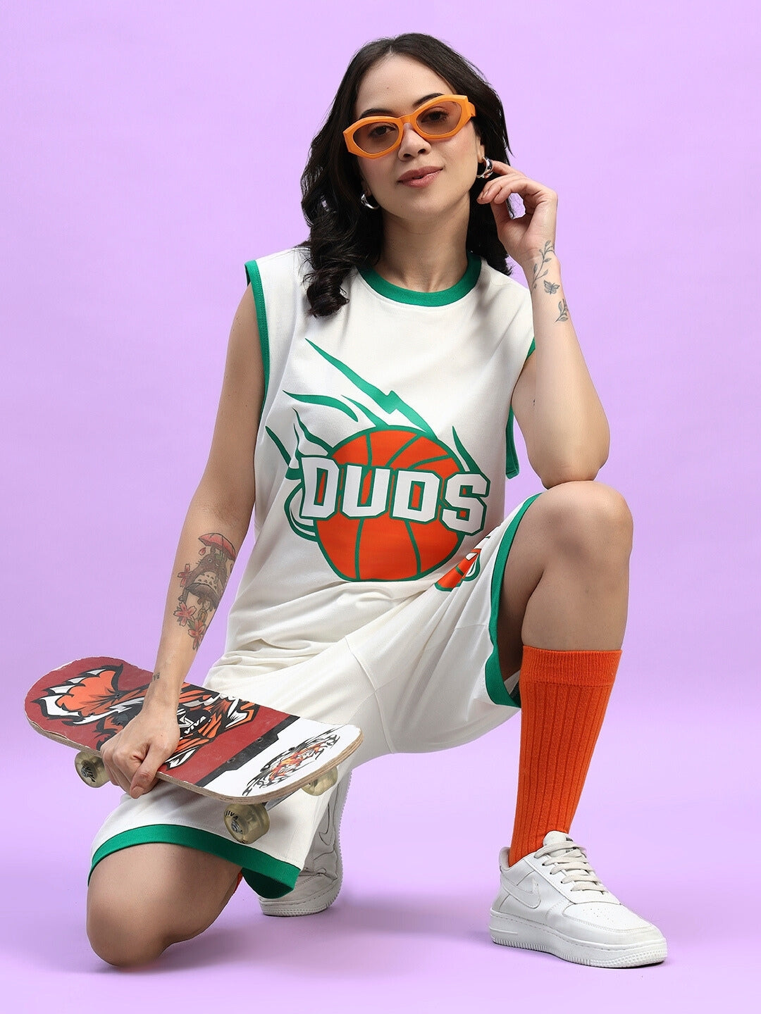 WOMEN'S DRIBBLE SUMMER SHORTS (OFF-WHITE)