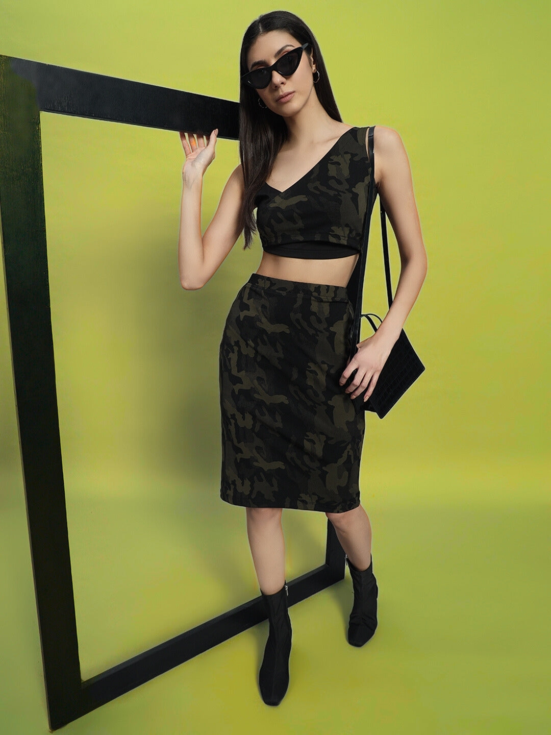 WOMEN'S NAIROBI CO-ORD SET (CAMO GREEN)