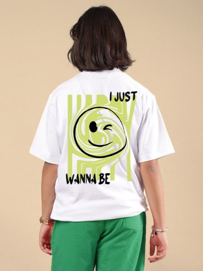 JUST WANNA BE T-SHIRT FOR BOYS & GIRLS (WHITE)