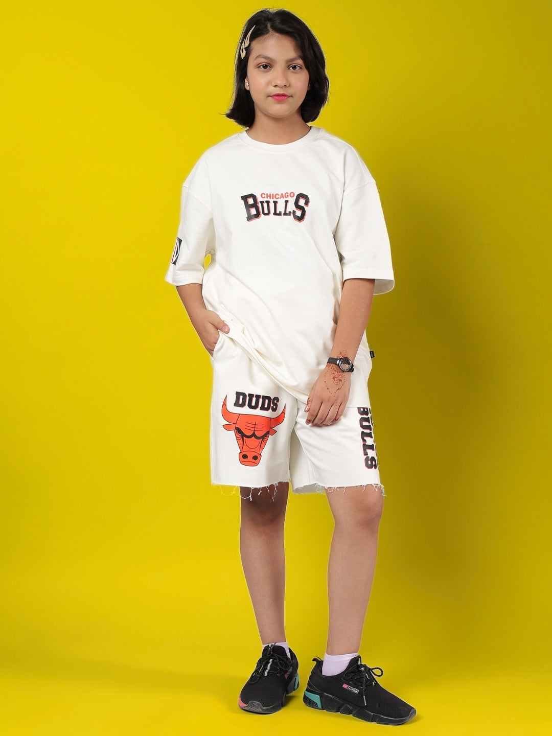 BLAZE BULLS SHORTS FOR BOYS & GIRLS (OFF-WHITE)