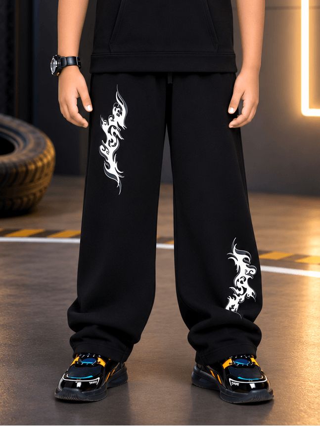 PHANTOM JOGGER FOR BOYS GIRLS BLACK featuring stylish designs, perfect for active kids, worn by a child.
