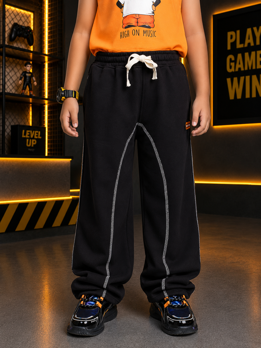 BEAT MODE JOGGER FOR BOYS GIRLS BLACK