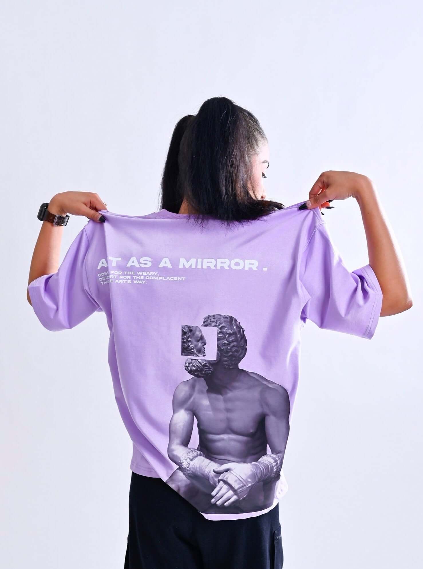 Art as a Mirror Over-Sized T-Shirt (Lilac) - Wearduds