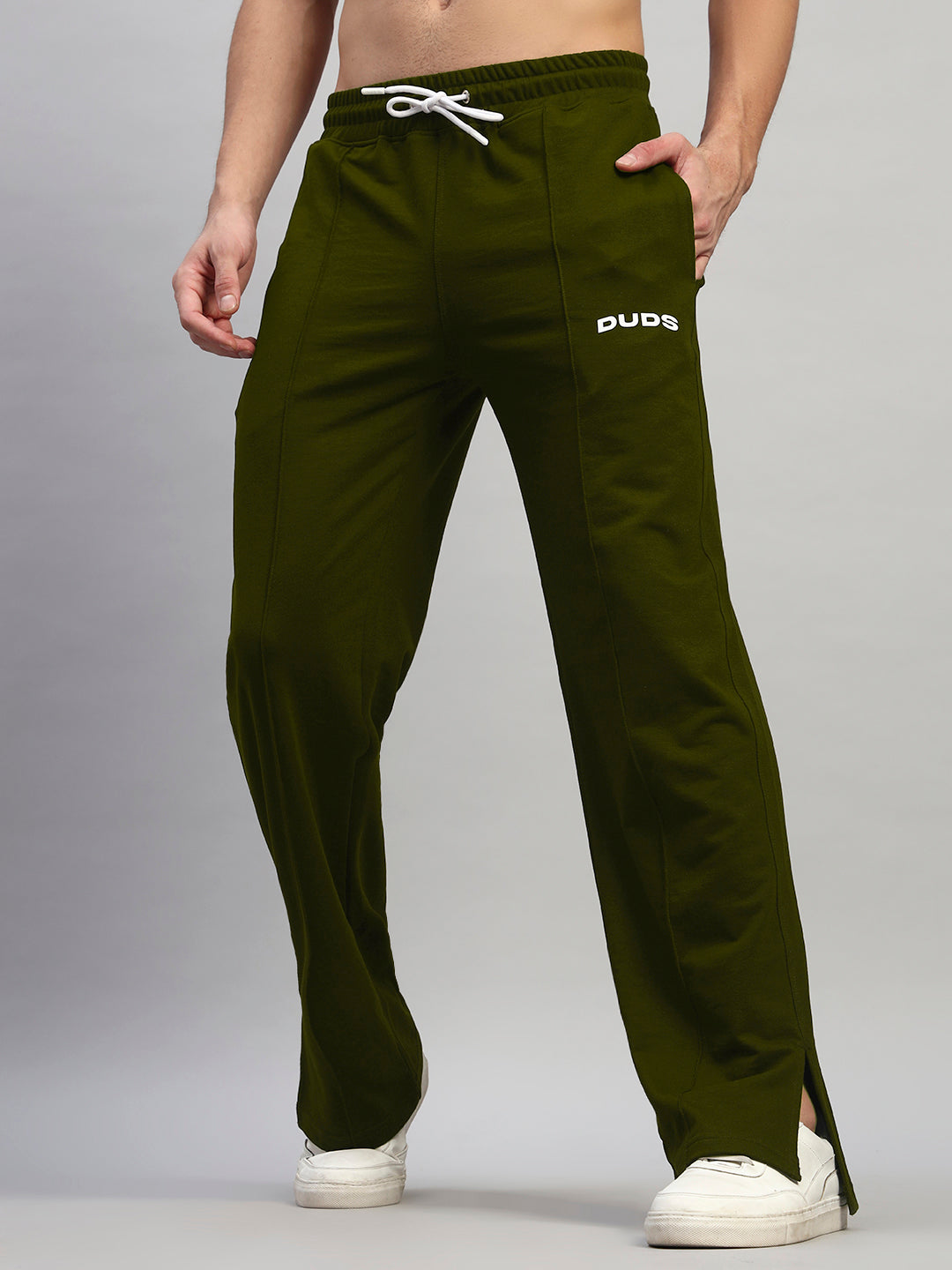 ZION SIDE SLIT JOGGERS (OLIVE GREEN)
