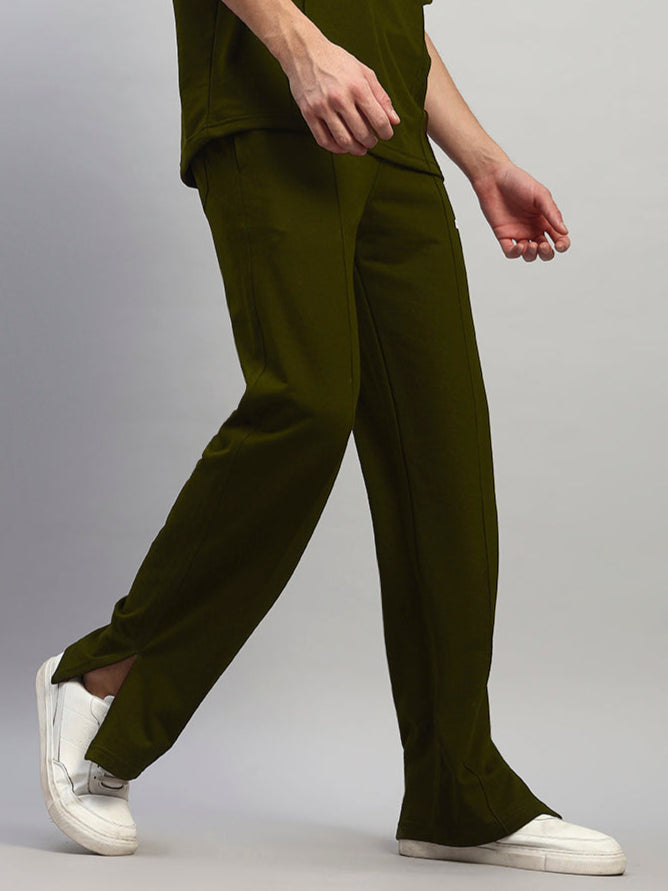 ZION SIDE SLIT JOGGERS (OLIVE GREEN)