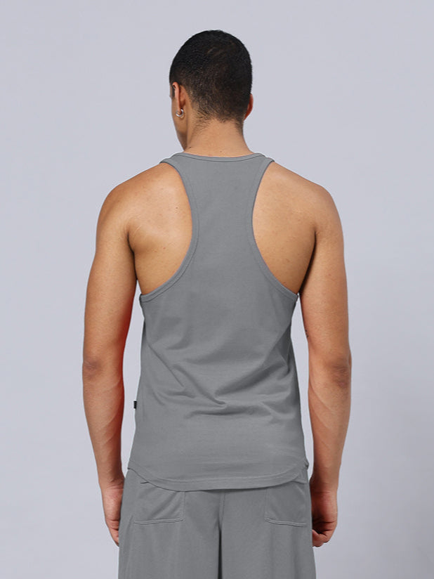 FEEL THE PAIN PRINTED GYM T-SHIRT (GREY)