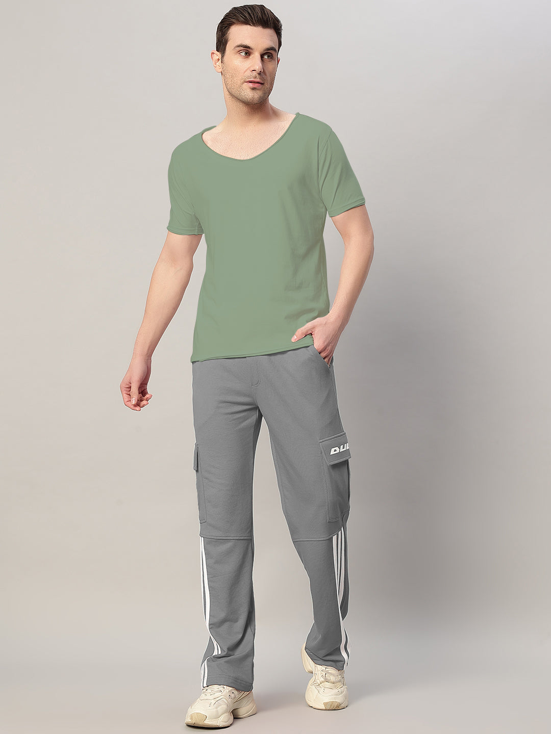 REDROIT 5 POCKET RELAXED FIT JOGGERS (GREY)