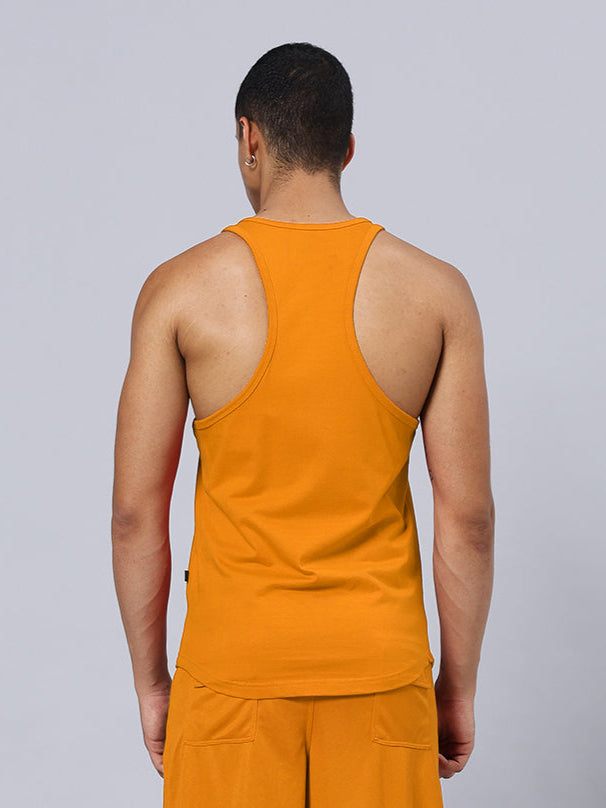 BET ON YOUR SELF PRINTED GYM T-SHIRT (ORANGE)