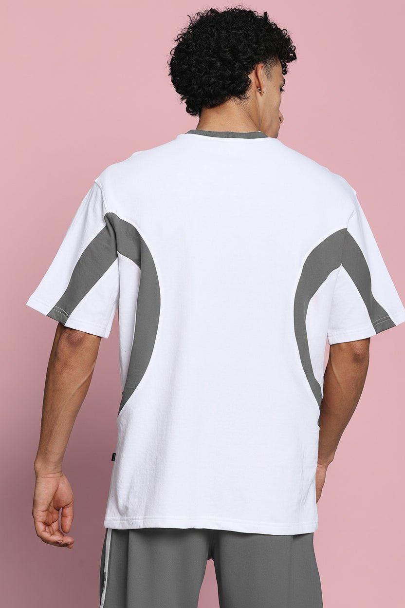EZEL OVER SIZED T - SHIRT WHITE - GREY - T-shirt