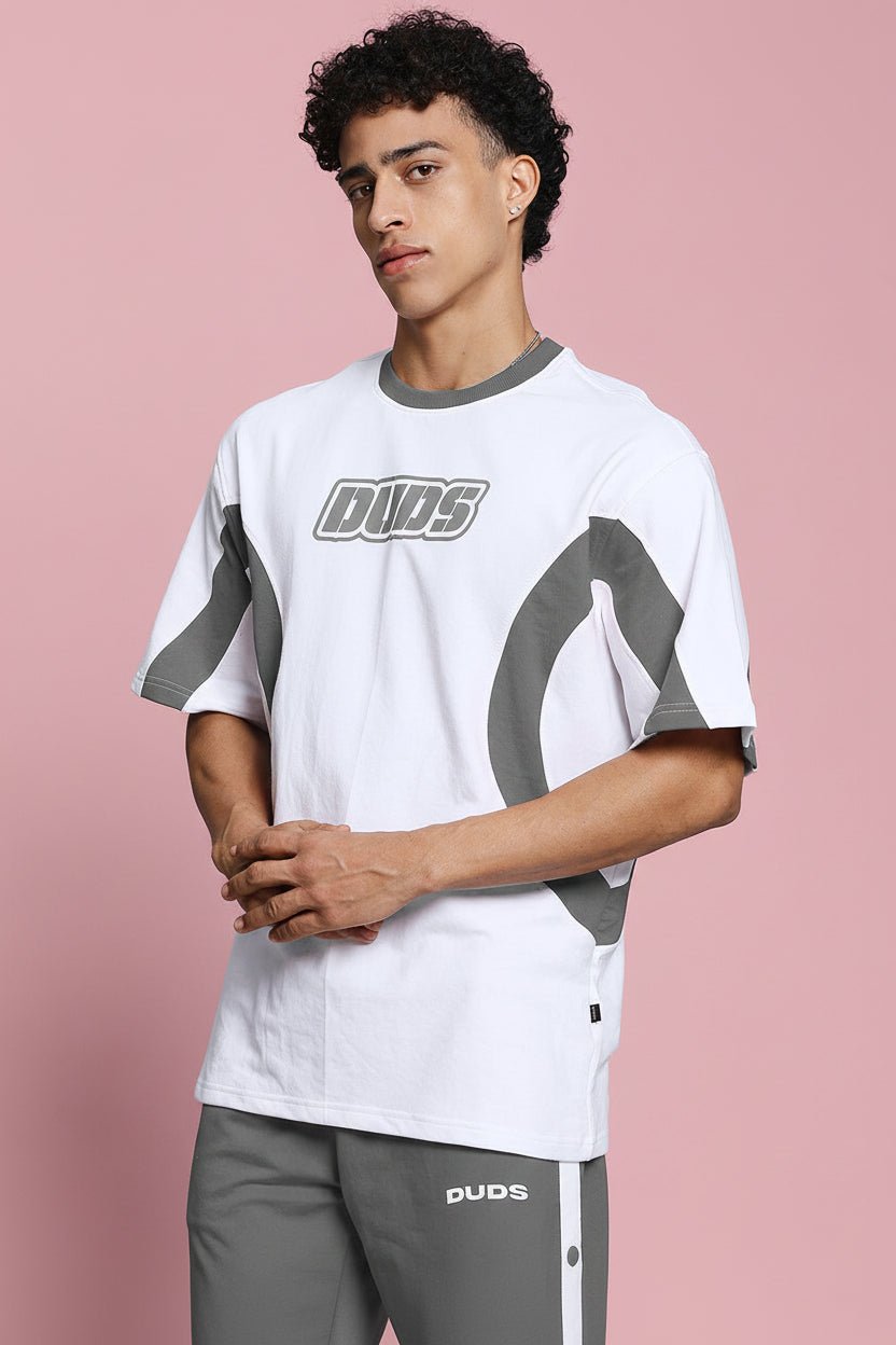 EZEL OVER SIZED T - SHIRT WHITE - GREY - T-shirt