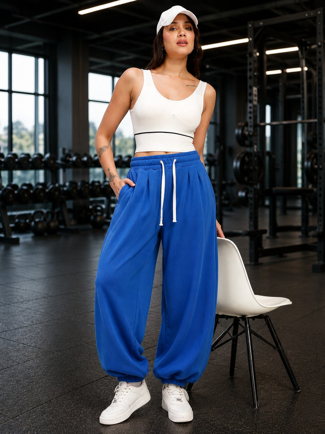 WOMEN COOLFIT BAGGY LOOSE FIT JOGGER BLUE