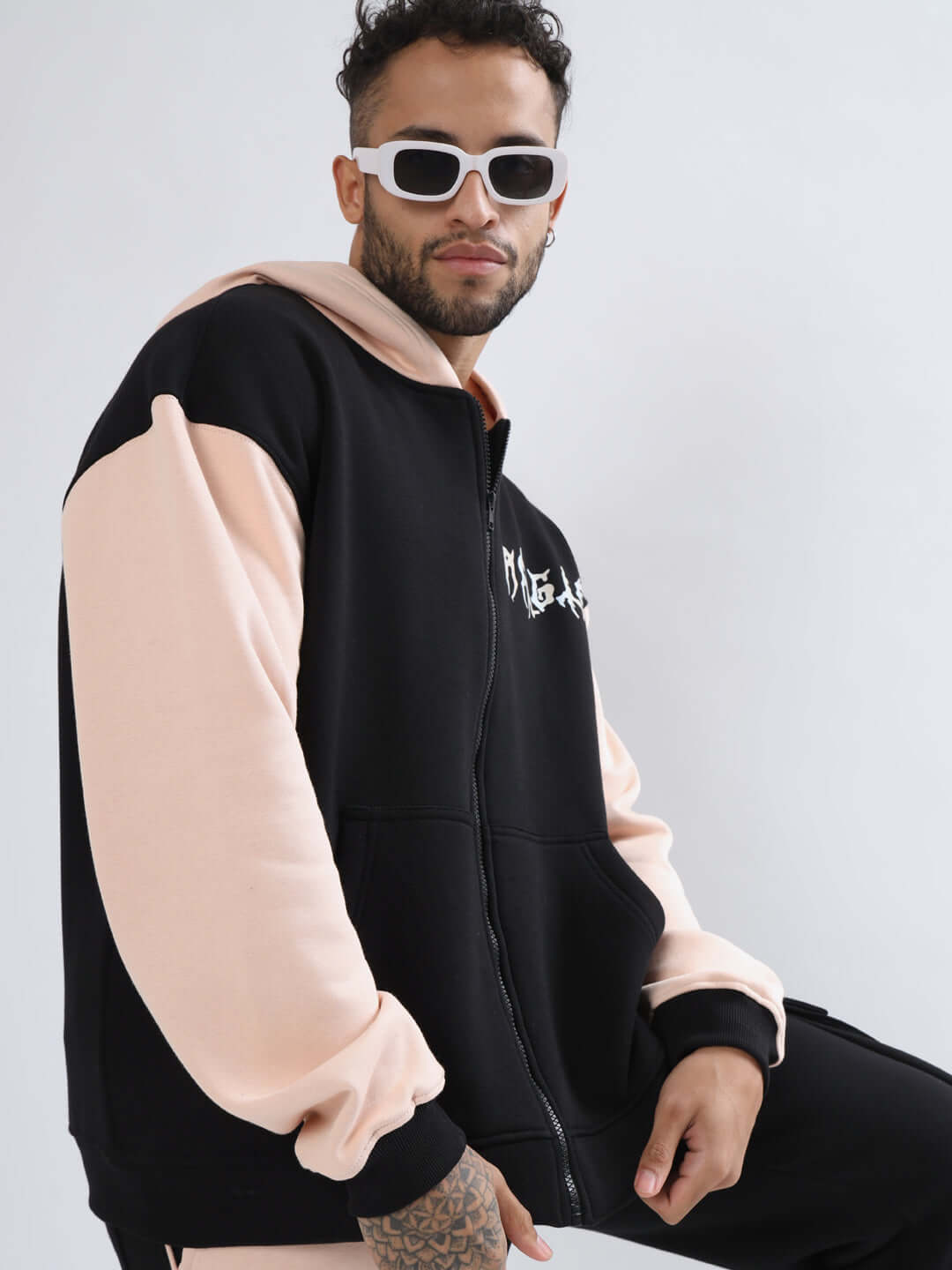 Angel Wings Colorblock Zipper Hoodie - Wearduds