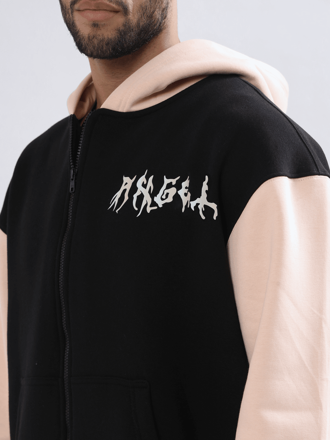 ANGEL WINGS FLEECE COLORBLOCK ZIPPER HOODIE - Hoodie