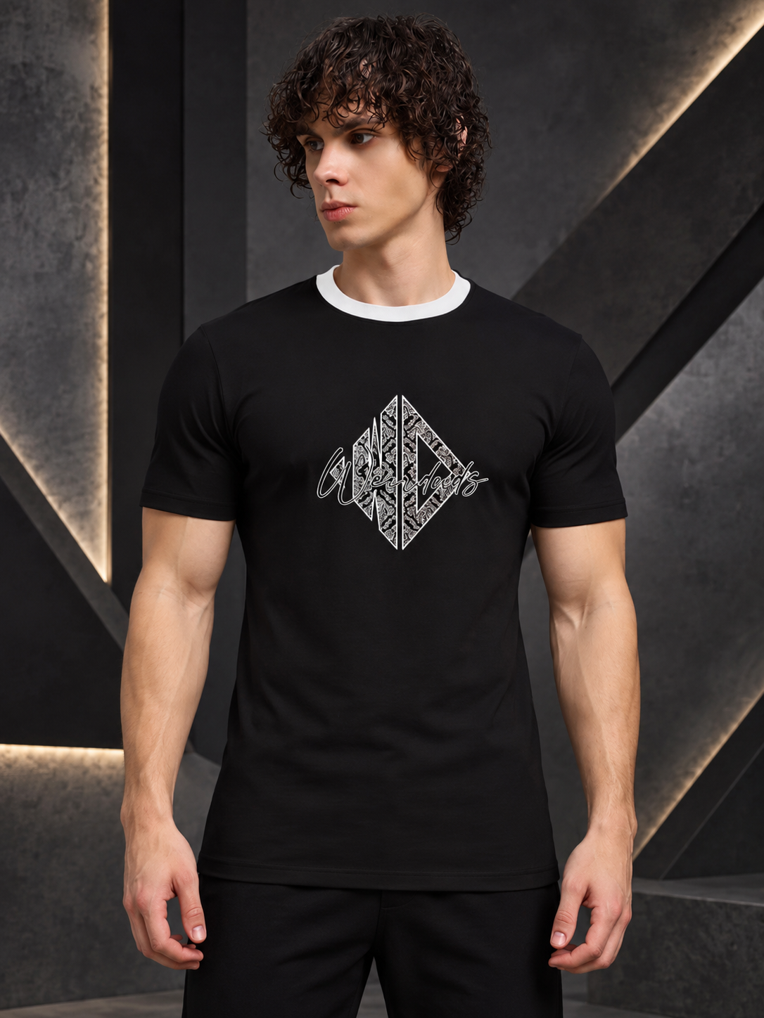 ANGULAR REGULAR FIT T-SHIRT BLACK