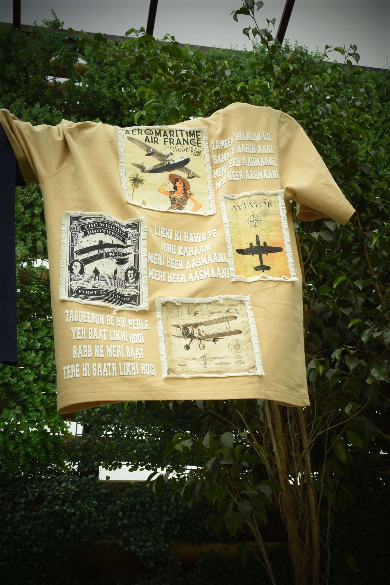 AVAITOR DESIGNER OVER - SIZED T - SHIRT BEIGE - T-shirt