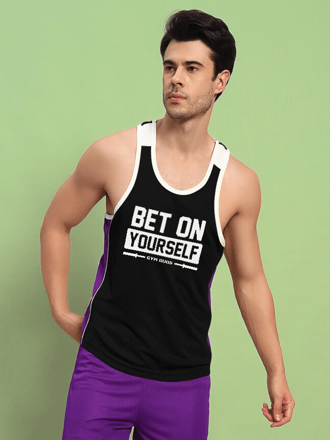 BET ON YOURSELF GYM T - SHIRT BLACK - Men's Sleeveless T-shirt
