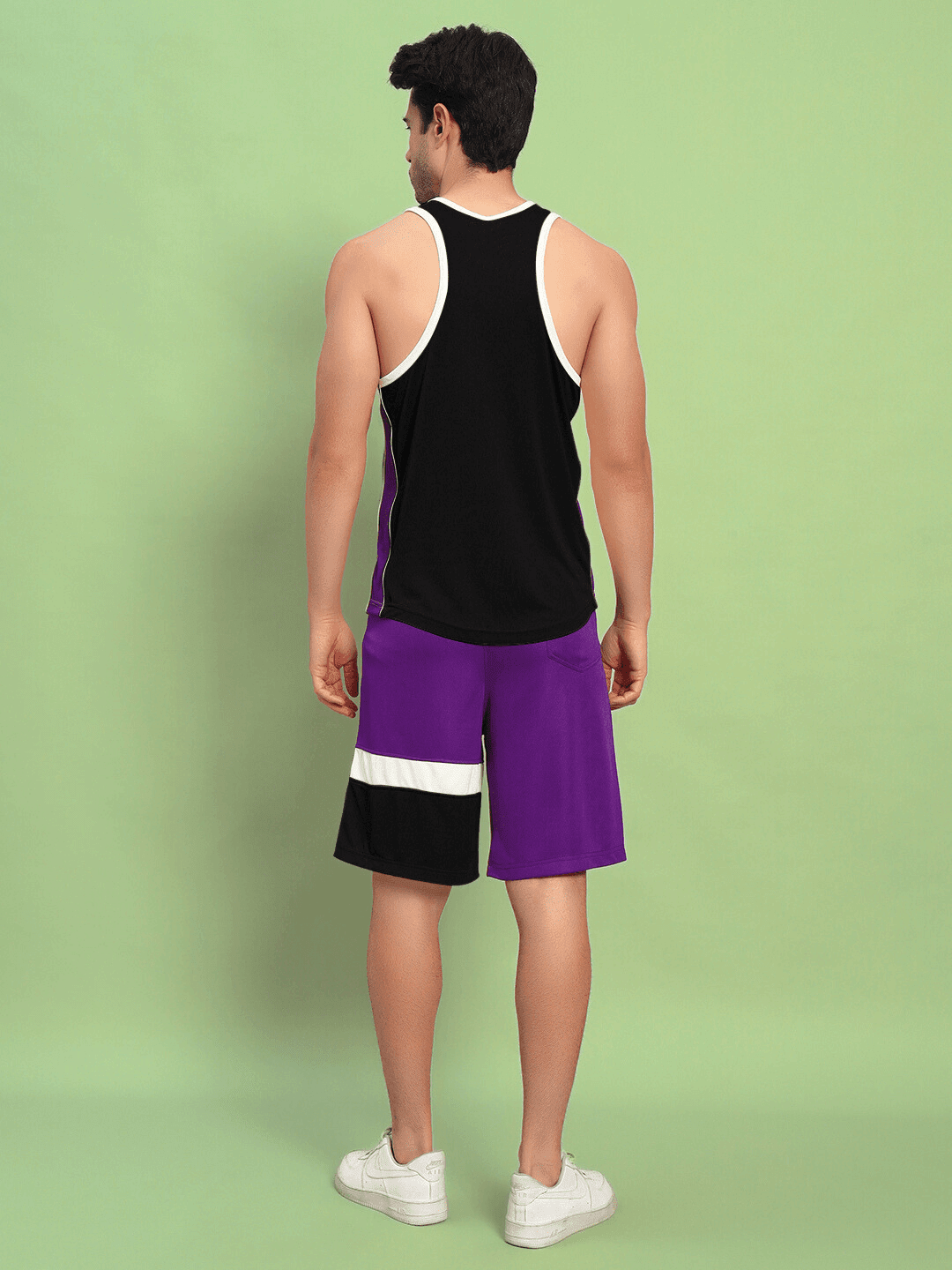 BET ON YOURSELF GYM CO - ORD SET BLACK PURPLE - CO - ORD SET