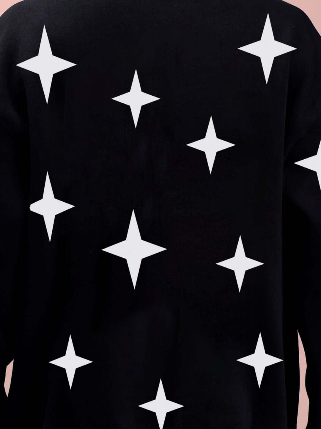 BLINKING STARS REFLECTOR OVERSIZE HOODIE BLACK - Hoodie