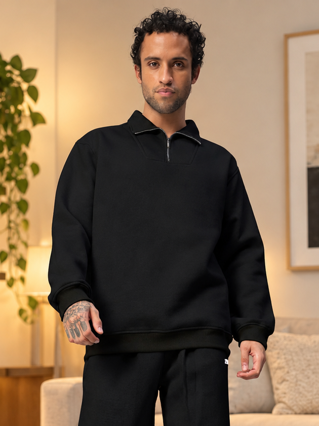 BONA-FIDE FLEECE SWEATSHIRT BLACK - Wearduds, view 4