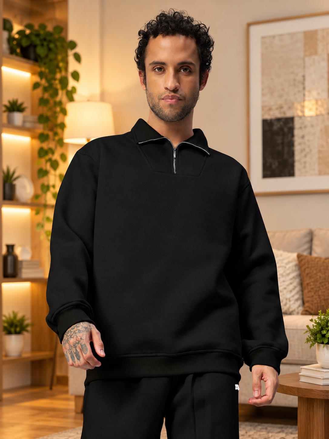 BONA-FIDE FLEECE SWEATSHIRT BLACK - Wearduds, view 1