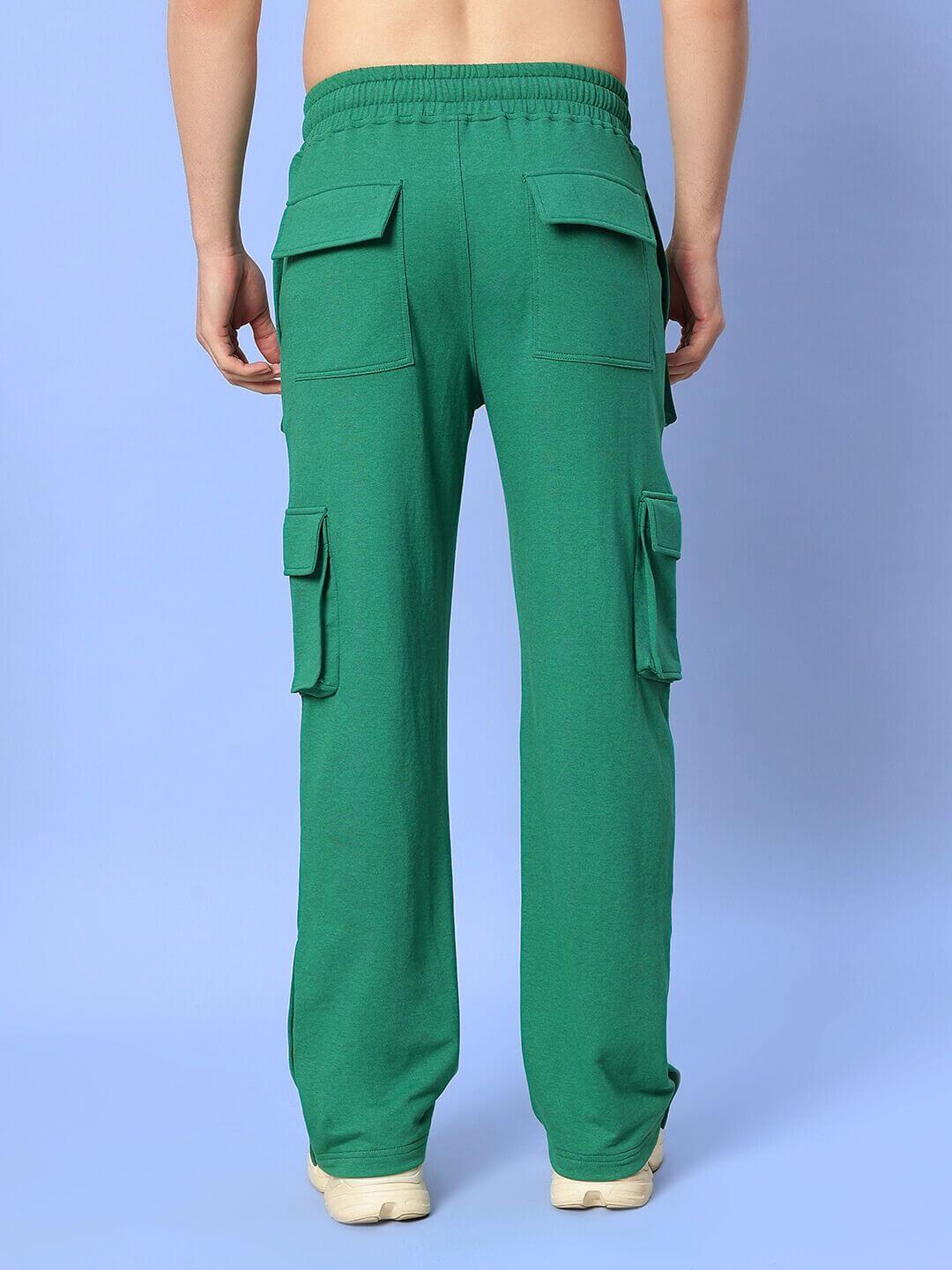 Back view of teal green Brace 8 Pocket Cargo Pant with multiple pockets, showcasing tailored fit and style from DUDS.