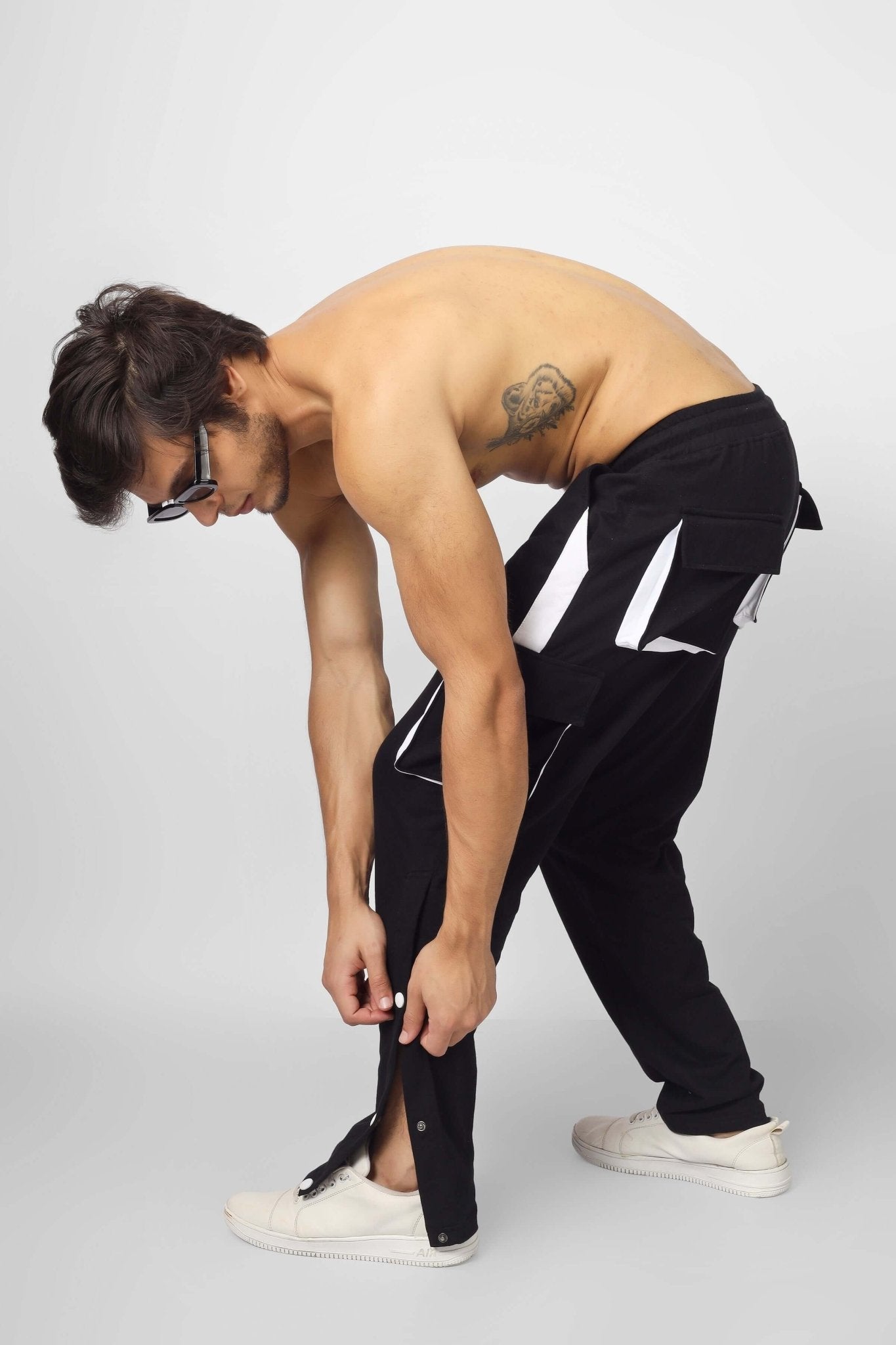BRACKET CARGO PANT BLACK WHITE HIGHLIGHTER - CARGO