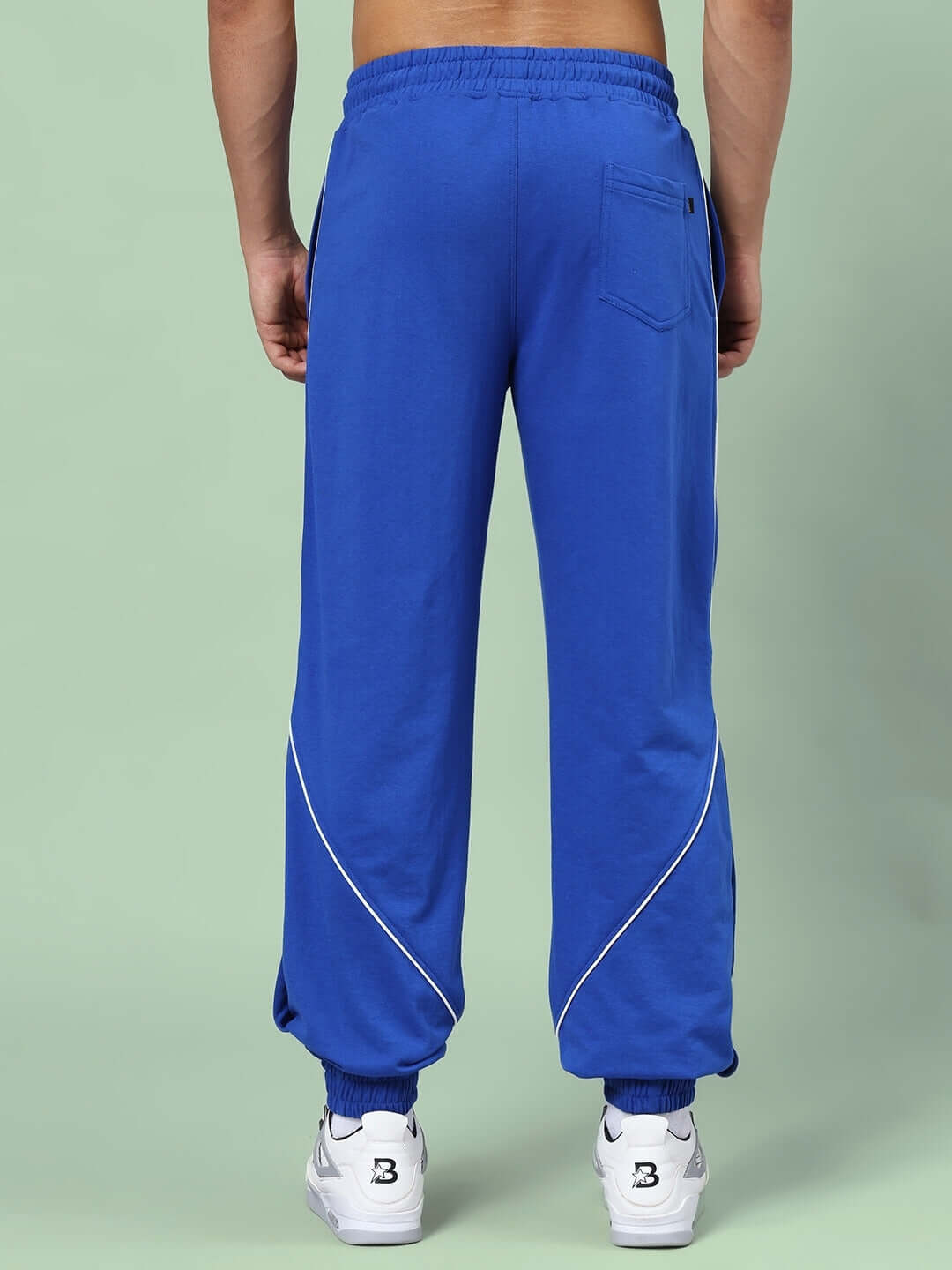 Back view of BROSSFINE CONTRAST JOGGERS ROYAL BLUE with contrast detailing.
