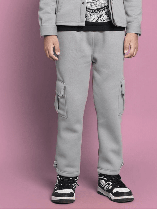 BURLY FLEECE PANT FOR BOYS GIRLS GREY - KIDS JOGGER