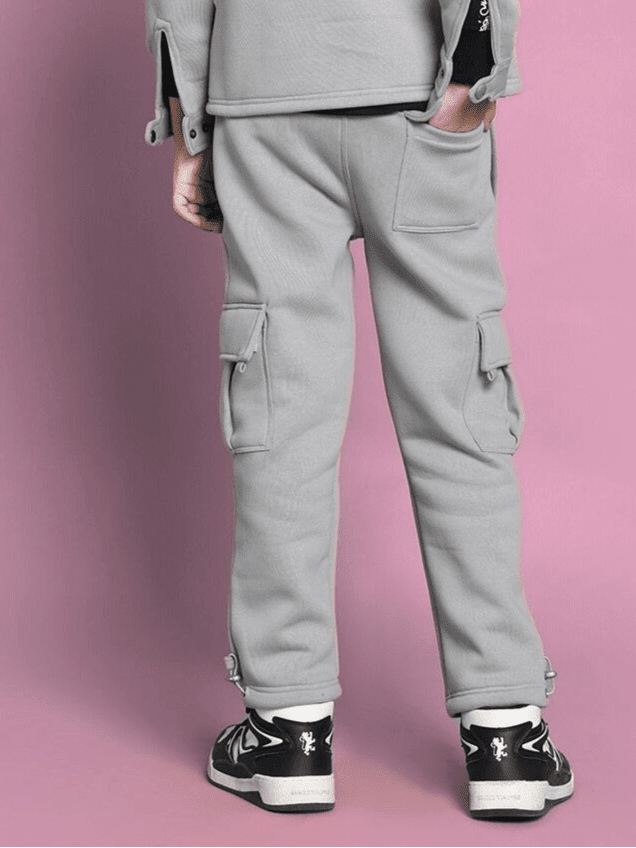 BURLY FLEECE PANT FOR BOYS GIRLS GREY - KIDS JOGGER