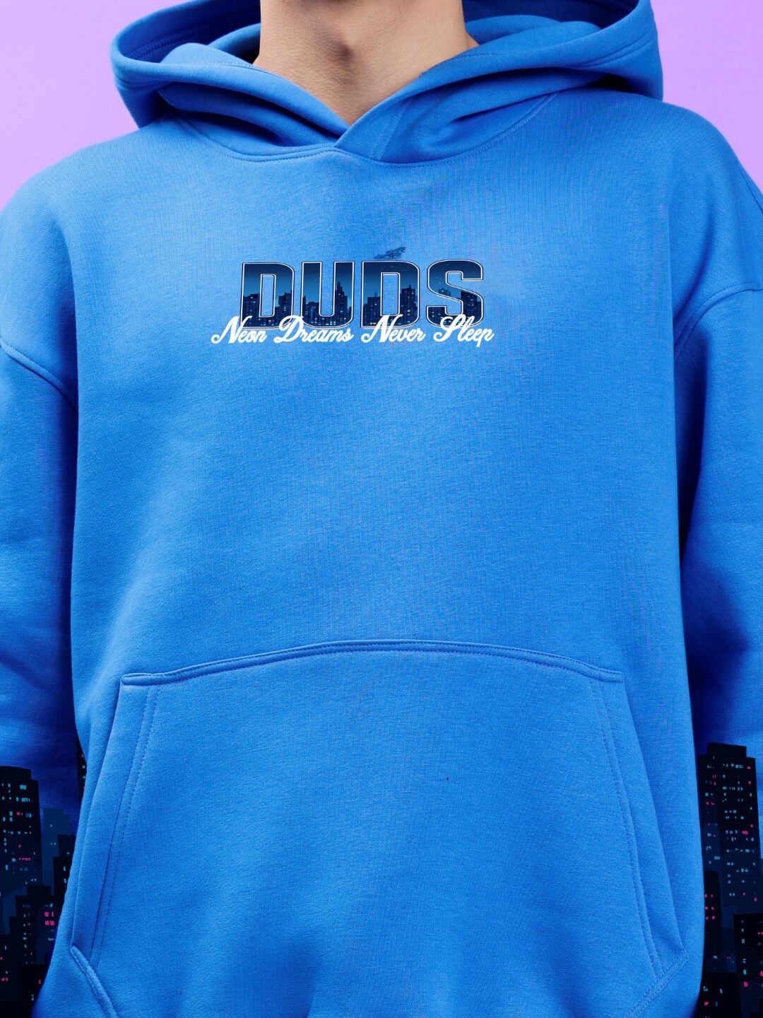 CITY OF DREAMS PRINTED HOODIE ROYAL BLUE - Hoodie