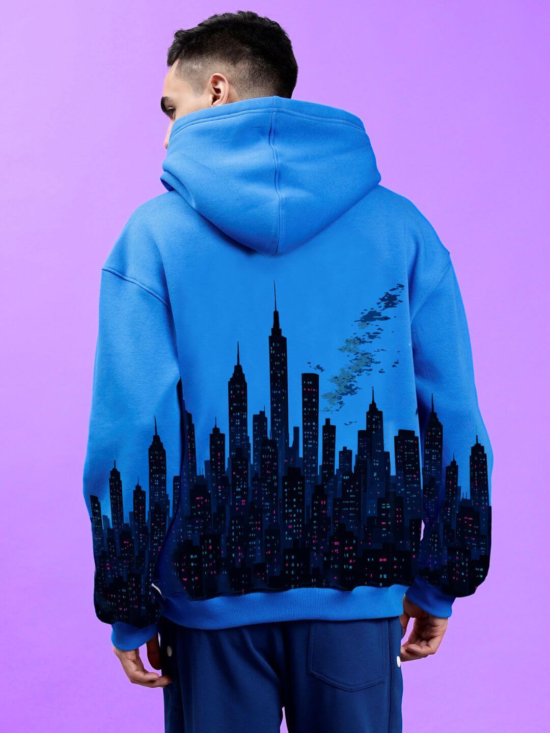 CITY OF DREAMS PRINTED HOODIE ROYAL BLUE - Hoodie