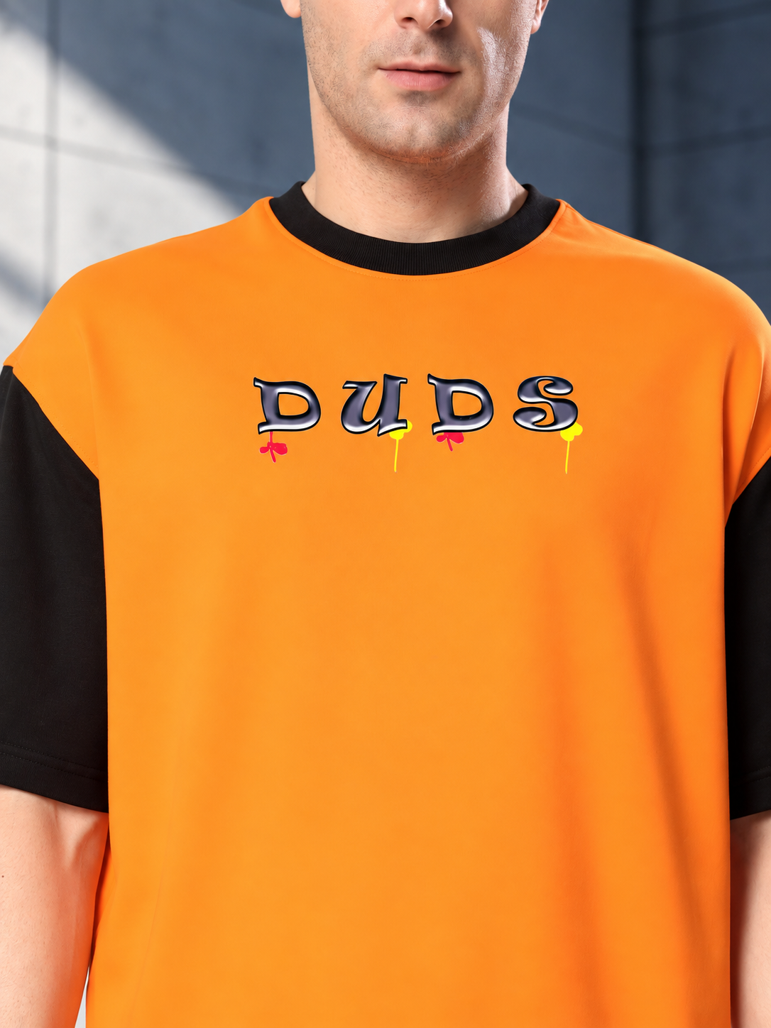 COOL TEDDY OVERSIZED T-SHIRT ORANGE BLACK
